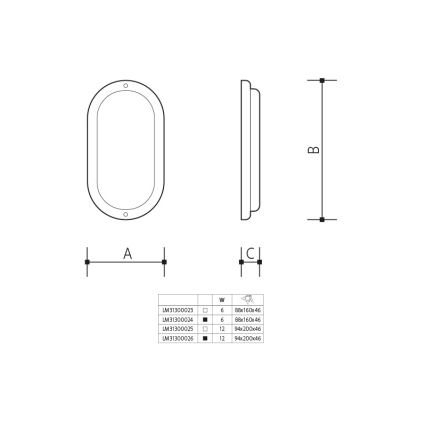 LED Outdoor Wall Light, 6W, 230V, IP54, Black