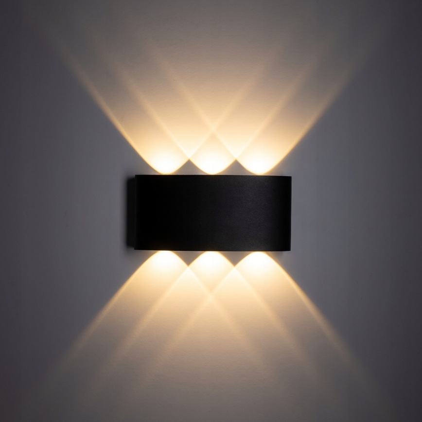 LED Outdoor wall light ARROW 6xLED/1W/230V IP54 black