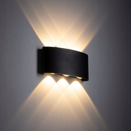 LED Outdoor wall light ARROW 6xLED/1W/230V IP54 black