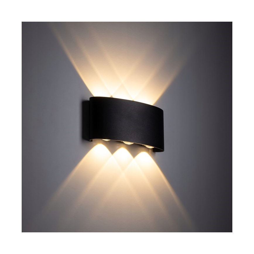 LED Outdoor wall light ARROW 6xLED/1W/230V IP54 black