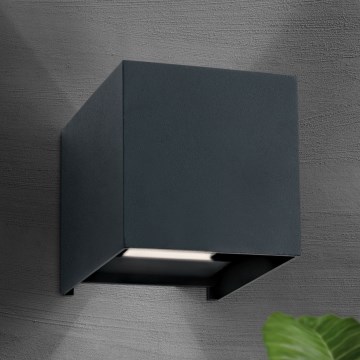 LED Outdoor wall light CUBE 2xLED/3W/230V IP54 anthracite
