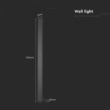 LED Outdoor Wall Light LED/10W/230V 3000K IP65 51 cm Anthracite