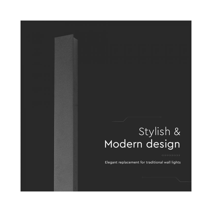 LED Outdoor Wall Light LED/10W/230V 4000K IP65 51 cm Black