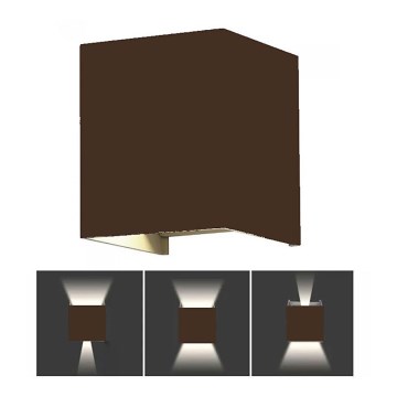 LED Outdoor wall light LED/11W/230V 3000K IP65 brown