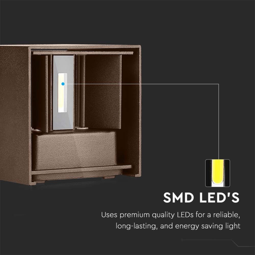 LED Outdoor wall light LED/11W/230V 3000K IP65 brown