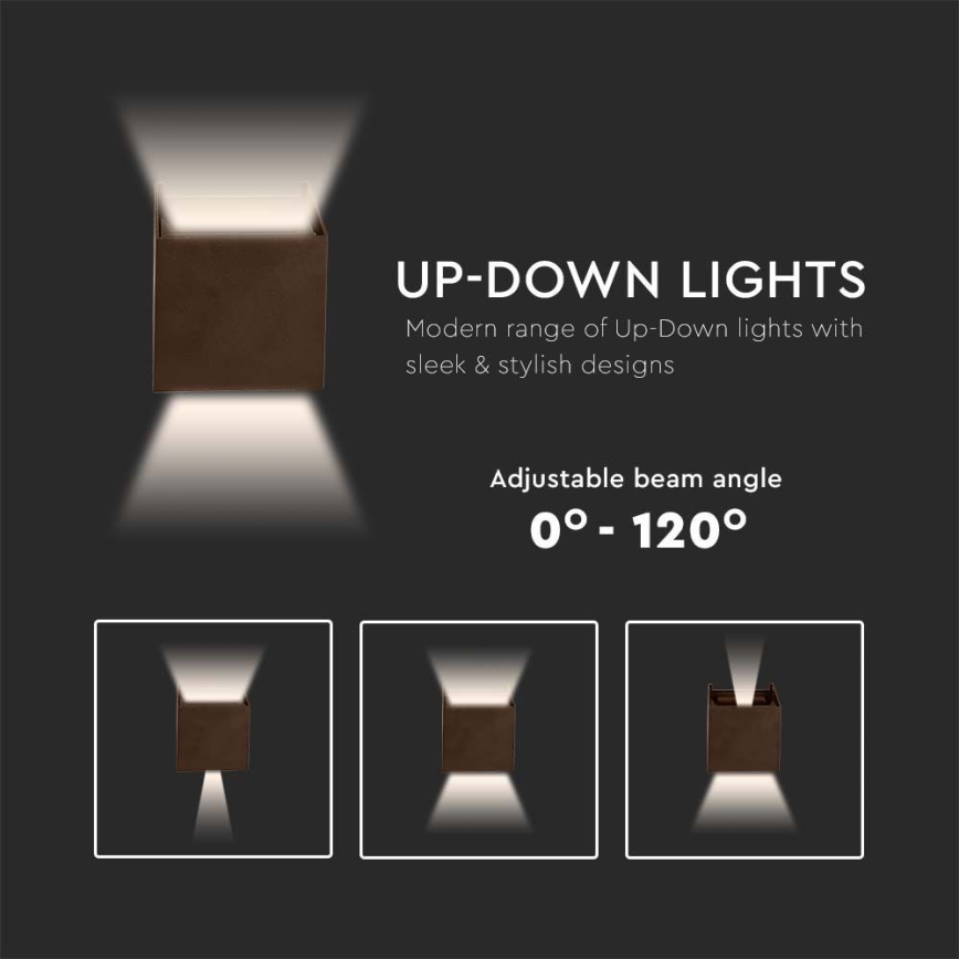 LED Outdoor wall light LED/11W/230V 3000K IP65 brown
