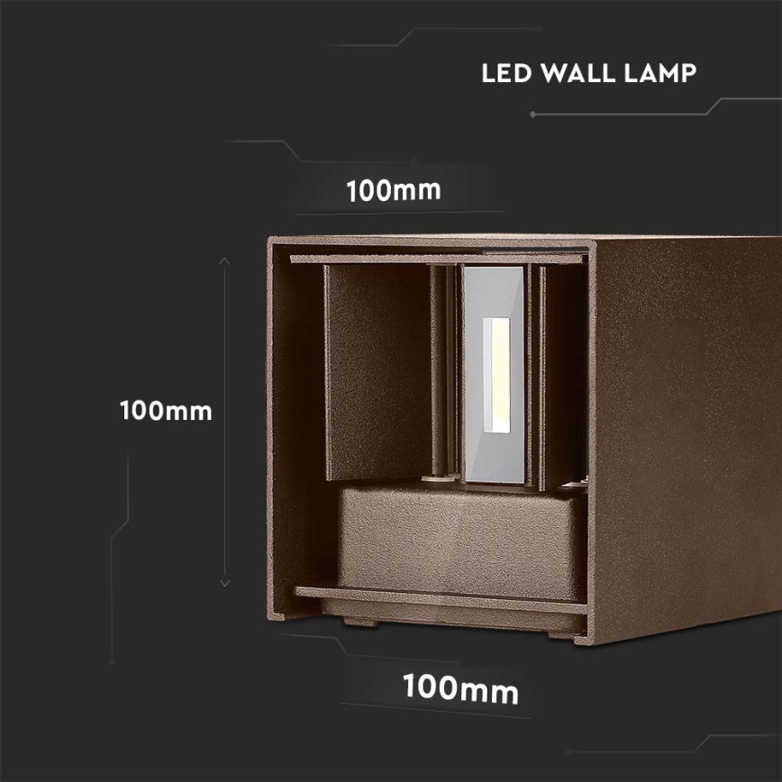 LED Outdoor wall light LED/11W/230V 3000K IP65 brown