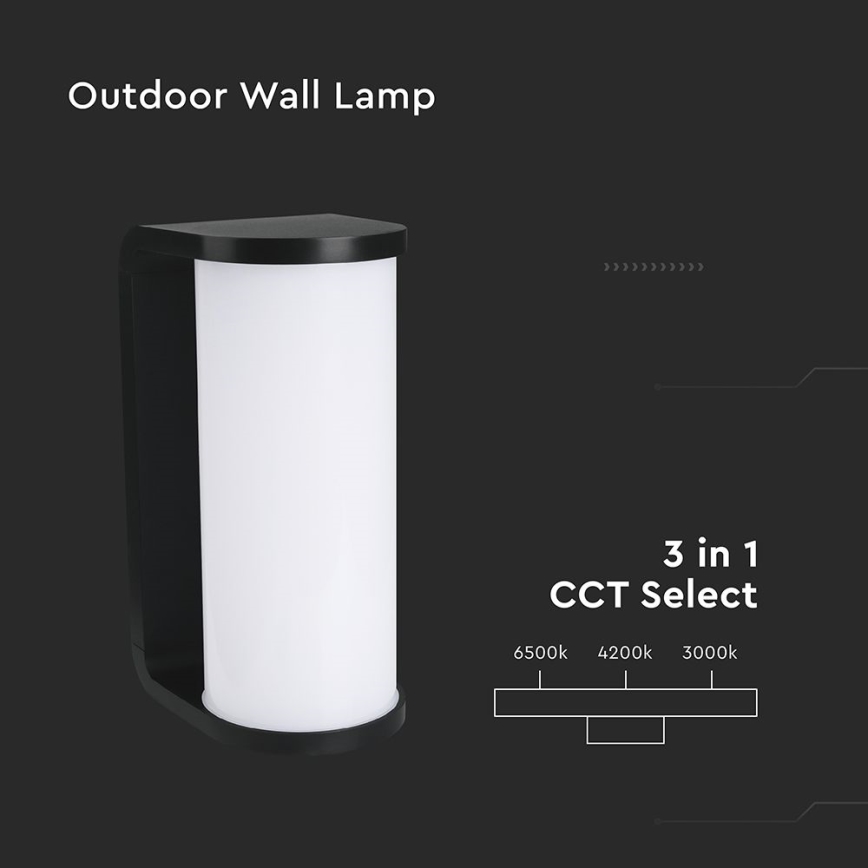 LED Outdoor wall light LED/12W/230V 3000/4200/6500K IP65 black