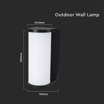 LED Outdoor wall light LED/12W/230V 3000/4200/6500K IP65 black