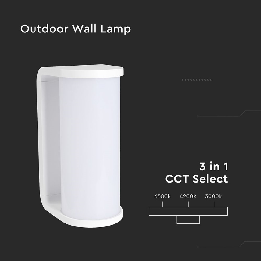 LED Outdoor wall light LED/12W/230V 3000/4200/6500K IP65 white