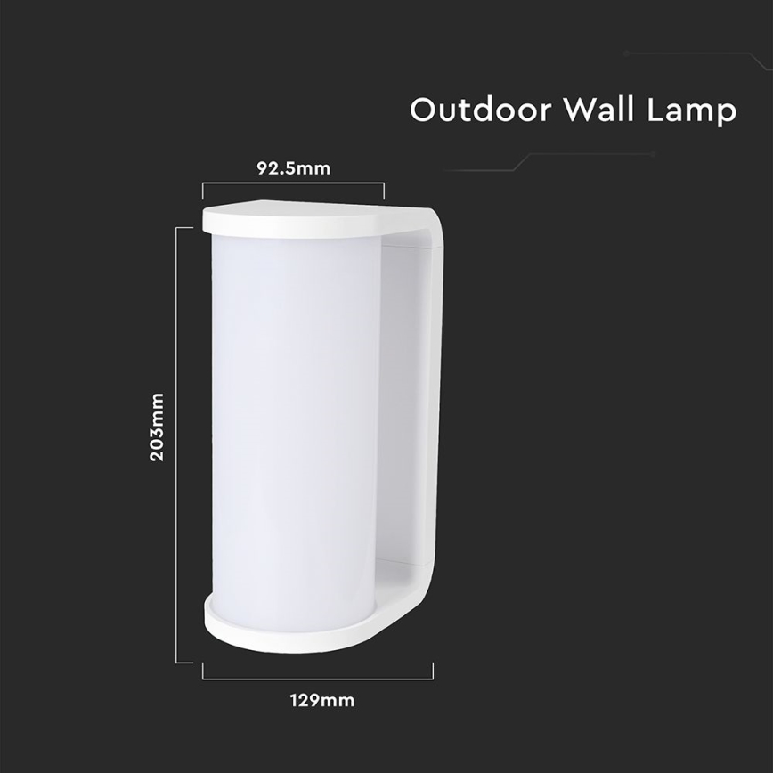 LED Outdoor wall light LED/12W/230V 3000/4200/6500K IP65 white