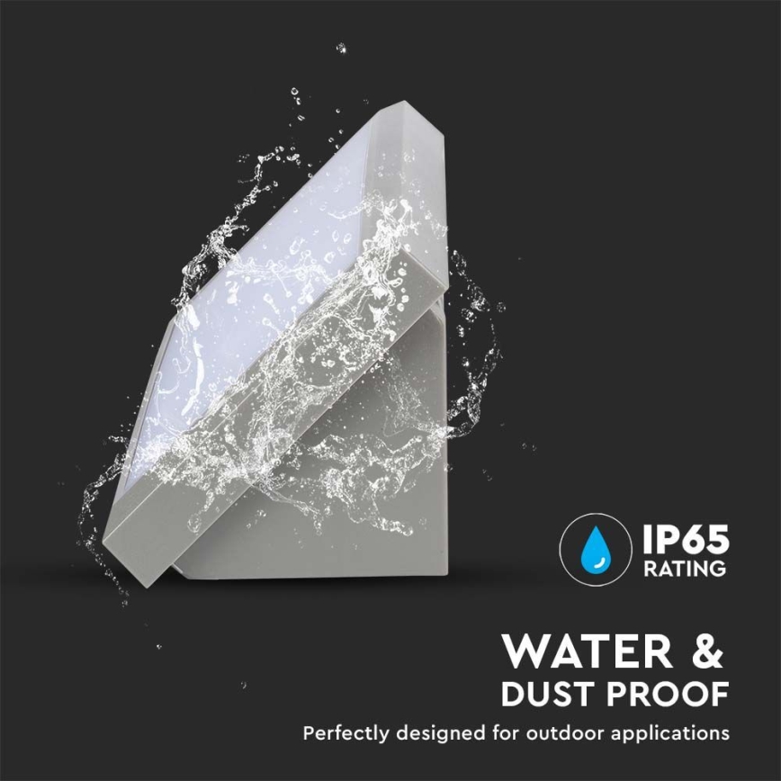 LED Outdoor wall light LED/12W/230V 3000K IP65 grey