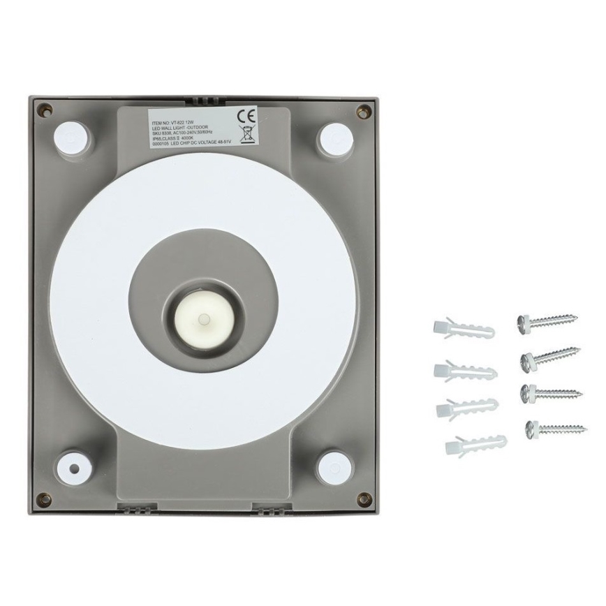 LED Outdoor wall light LED/12W/230V 3000K IP65 grey