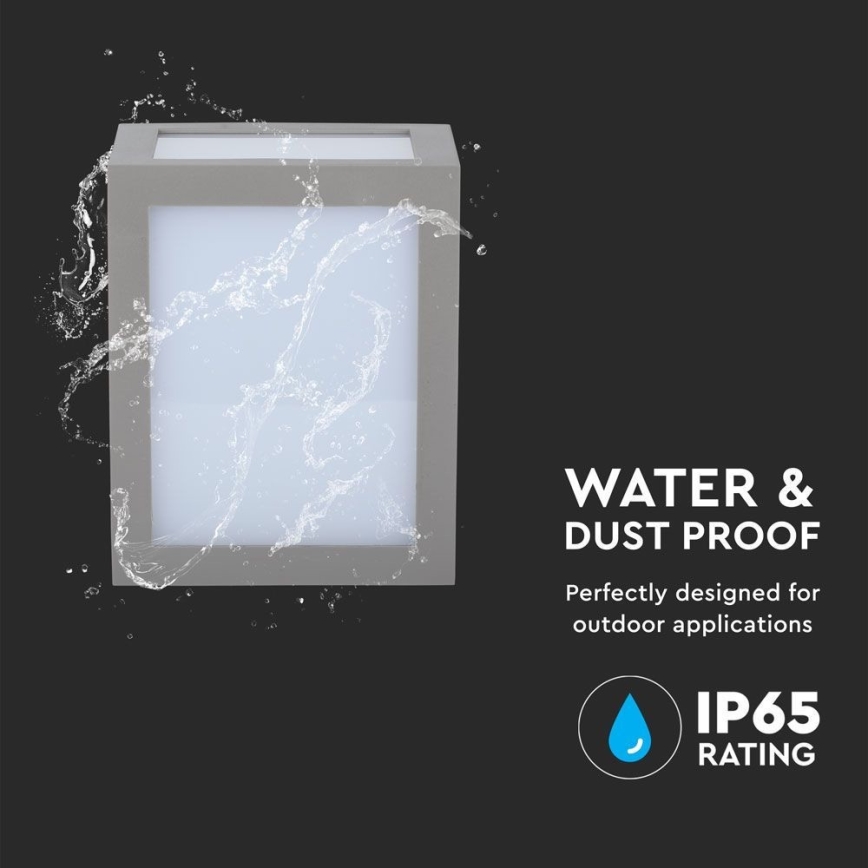 LED Outdoor wall light LED/12W/230V 3000K IP65 grey