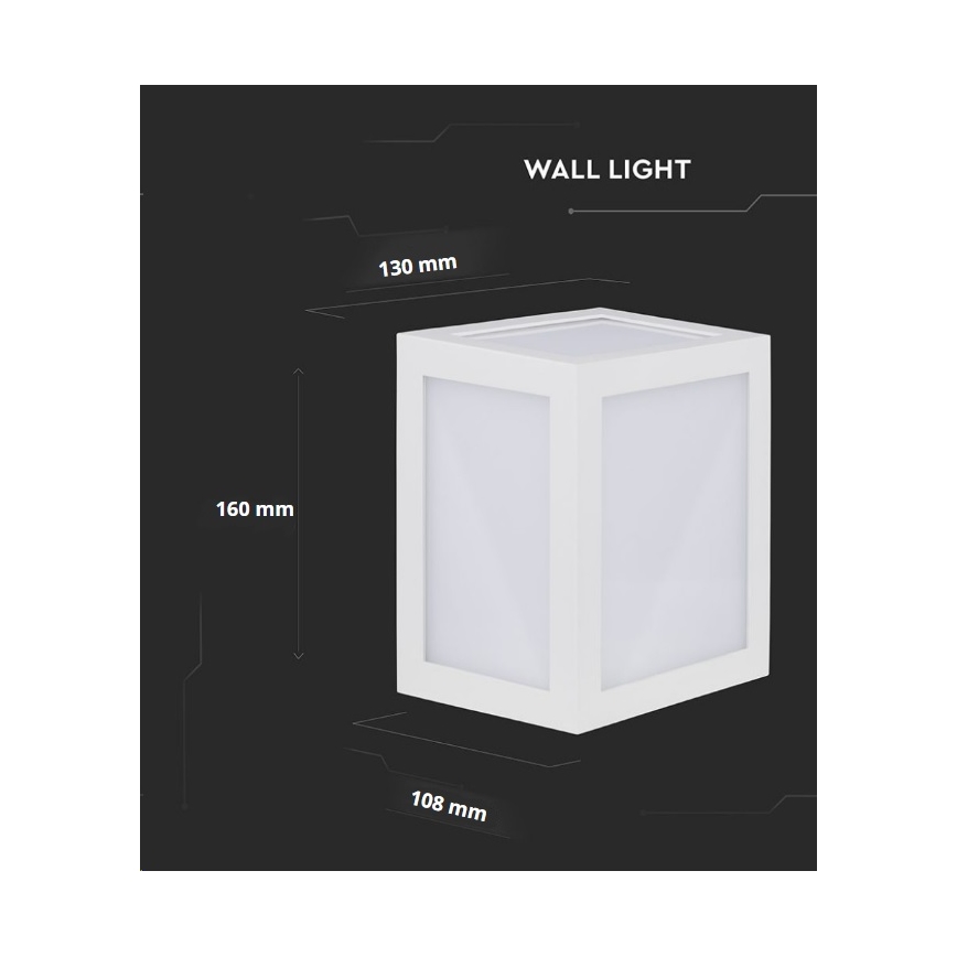 LED Outdoor wall light LED/12W/230V 3000K IP65 white