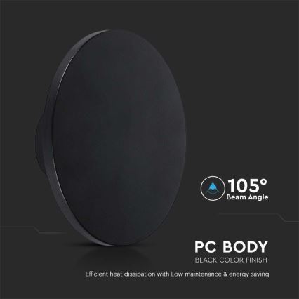 LED Outdoor wall light LED/12W/230V 4000K IP65 black
