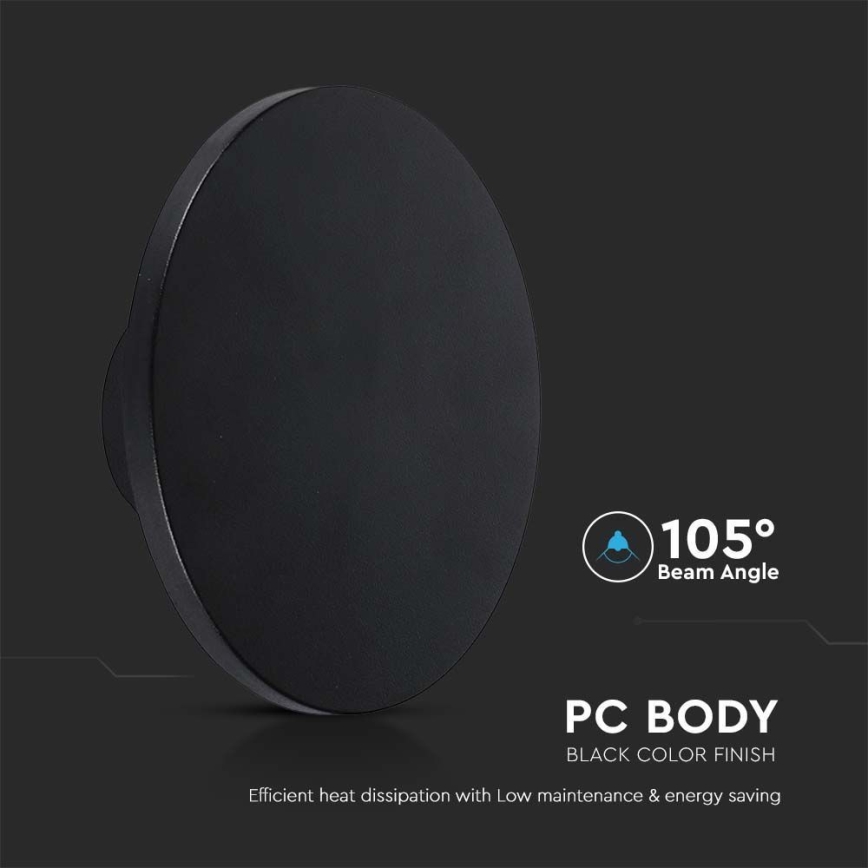 LED Outdoor wall light LED/12W/230V 4000K IP65 black