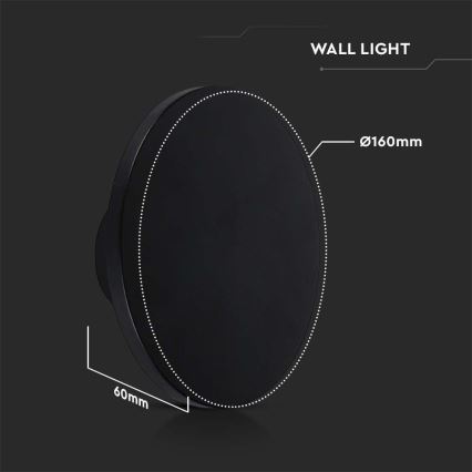 LED Outdoor wall light LED/12W/230V 4000K IP65 black