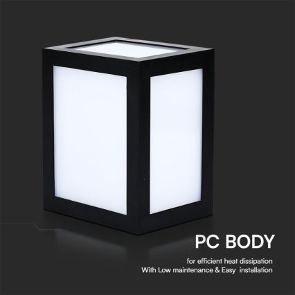 LED Outdoor Wall Light LED/12W/230V 6400K IP65 Black