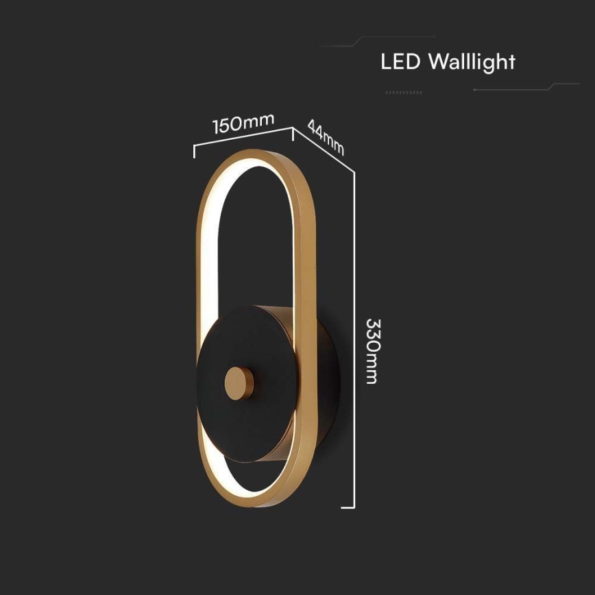 LED Outdoor wall light LED/15W/230V IP54 3000K brass