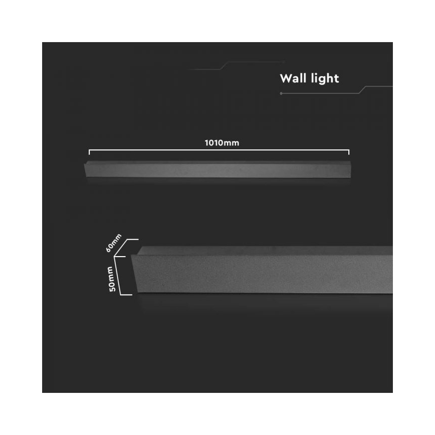 LED Outdoor Wall Light LED/16W/230V 3000K IP65 101 cm Black