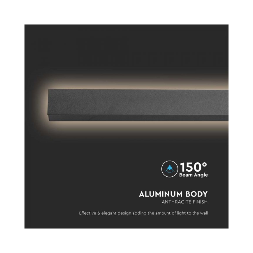 LED Outdoor Wall Light LED/16W/230V 4000K IP65 101 cm black