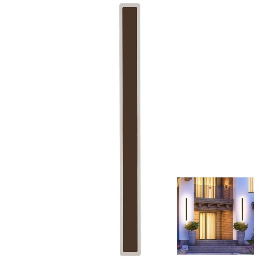 LED Outdoor wall light LED/17W/230V 4000K IP65 brown