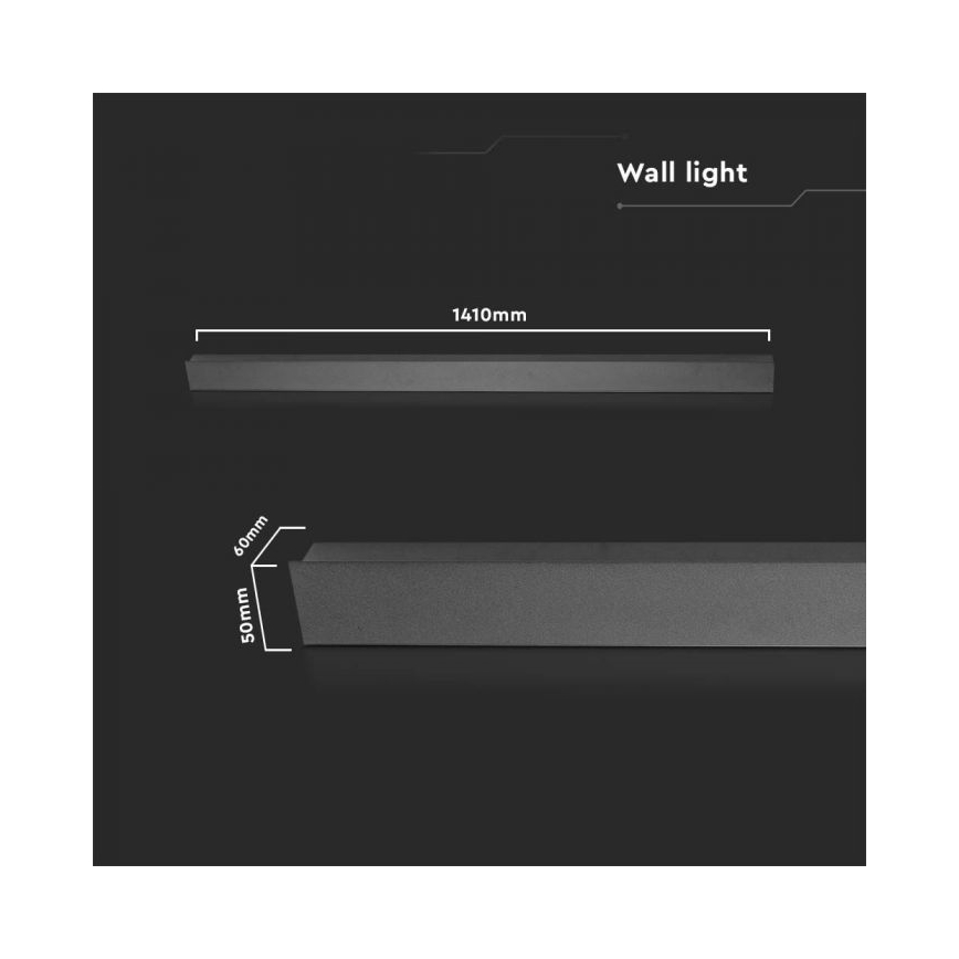 LED Outdoor Wall Light LED/23W/230V 3000K IP65 141 cm Black