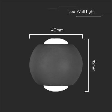 LED Outdoor wall light LED/2W/230V 3000K IP54 black