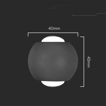LED Outdoor wall light LED/2W/230V 4000K IP54 black