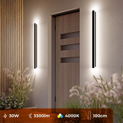 LED Outdoor Wall Light LED/30W/230V 100 cm IP65 black