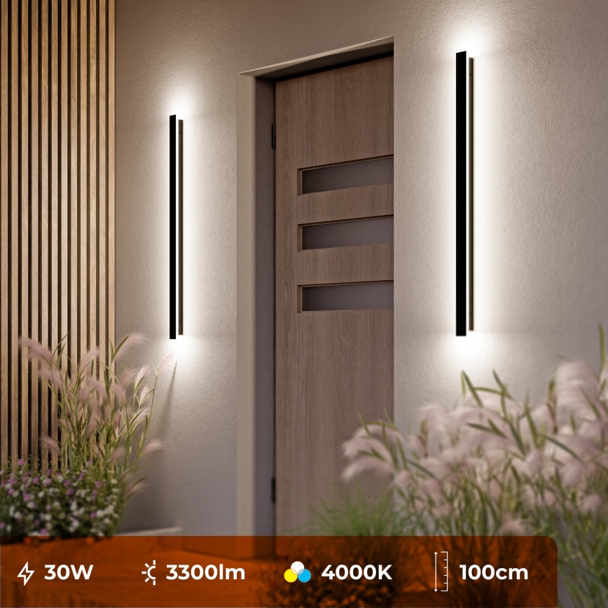 LED Outdoor Wall Light LED/30W/230V 100 cm IP65 black