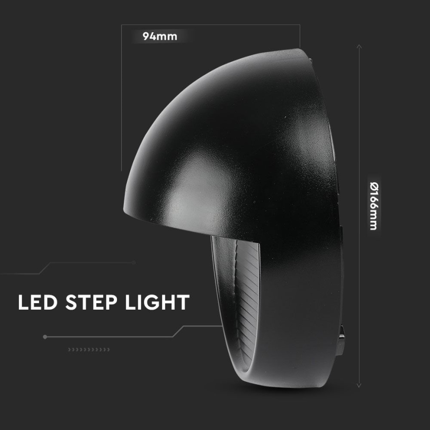 LED Outdoor wall light LED/3W/230V 4000K IP65 black