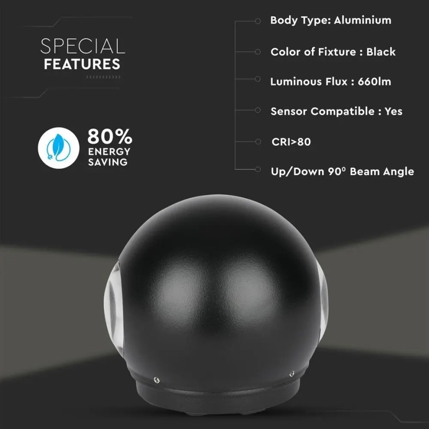 LED Outdoor wall light LED/6W/230V 3000K IP65 black