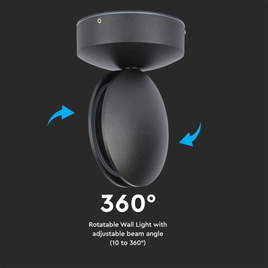 LED Outdoor wall flexible light LED/7W/230V 4000K IP65 black