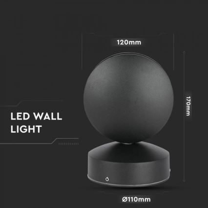 LED Outdoor wall flexible light LED/7W/230V 4000K IP65 black