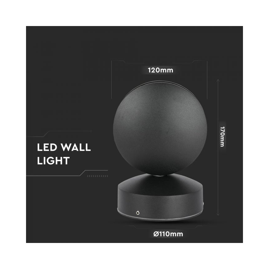 LED Outdoor wall flexible light LED/7W/230V 4000K IP65 black
