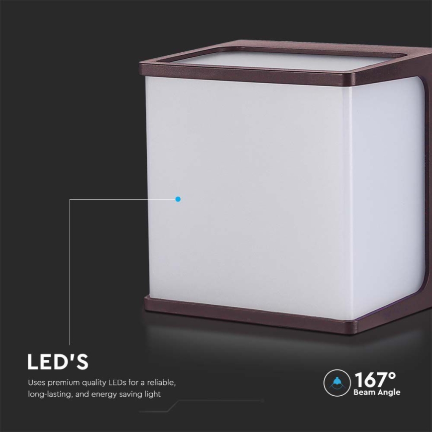 LED Outdoor wall light LED/8W/230V IP65 3000K brown