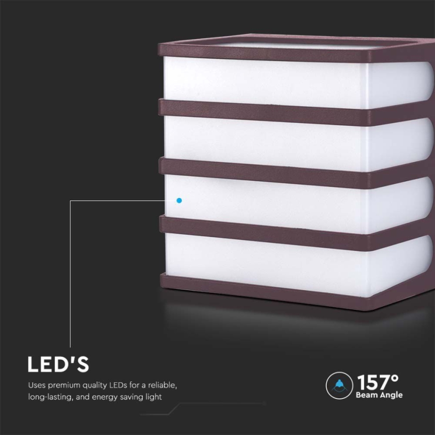 LED Outdoor wall light LED/8W/230V IP65 3000K brown