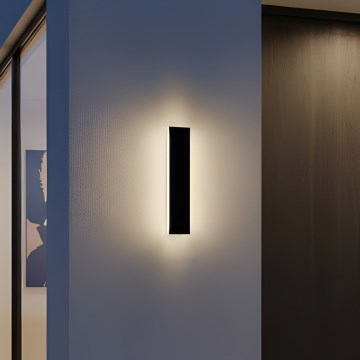 LED Outdoor Wall Light MIRANA, 8W, 230V, 4000K, IP44, 30 cm, Black