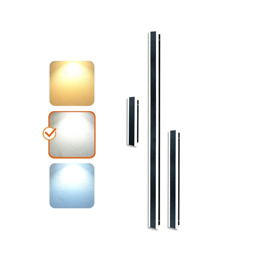 LED Outdoor Wall Light MIRANA S LED/12W/230V 4000K IP44 60 cm black