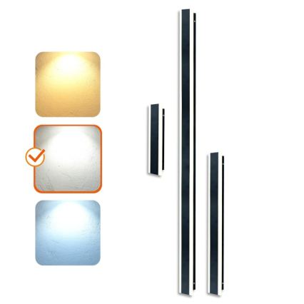 LED Outdoor Wall Light MIRANA S LED/25W/230V 4000K IP44 120 cm Black