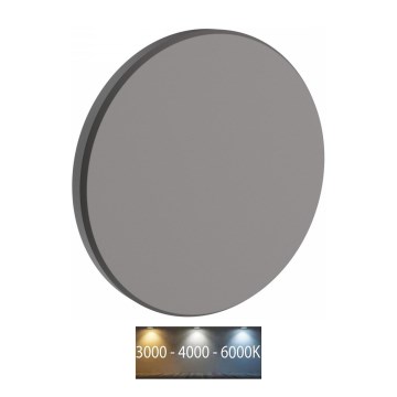 LED Outdoor wall light PIATTA LED/12W/230V 3000/4000/6000K d. 18 cm IP44 grey