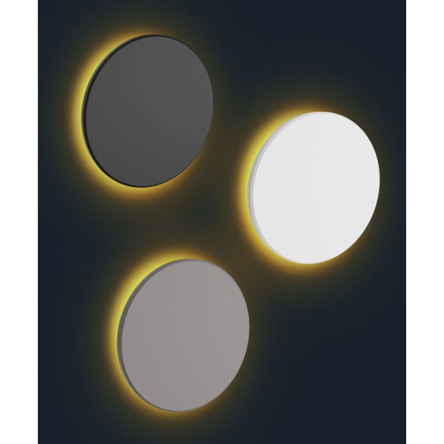 LED Outdoor wall light PIATTA LED/12W/230V 3000/4000/6000K d. 18 cm IP44 grey