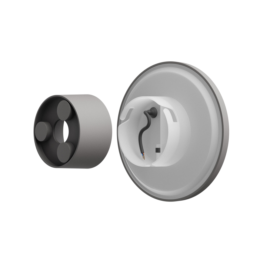 LED Outdoor wall light PIATTA LED/12W/230V 3000/4000/6000K d. 18 cm IP44 grey