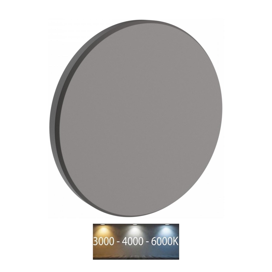 LED Outdoor wall light PIATTA LED/18W/230V 3000/4000/6000K d. 25 cm IP44 grey