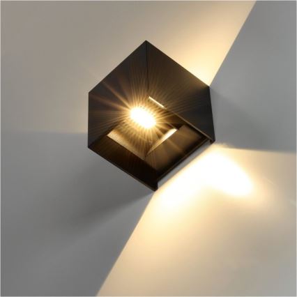 LED Outdoor wall light QUERK 2xLED/3W/230V 3000K IP54 black