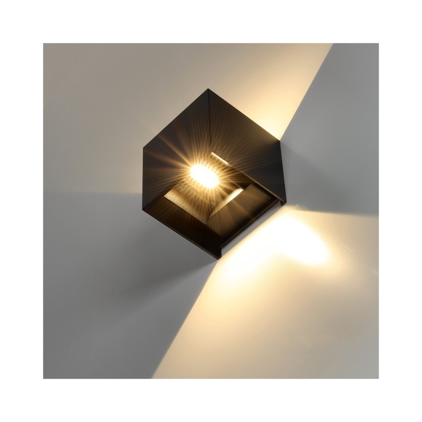 LED Outdoor wall light QUERK 2xLED/3W/230V 3000K IP54 black