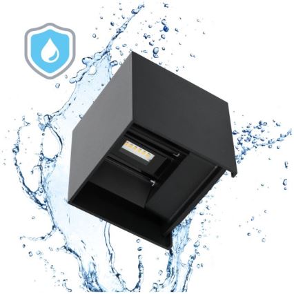 LED Outdoor wall light QUERK 2xLED/3W/230V 3000K IP54 black