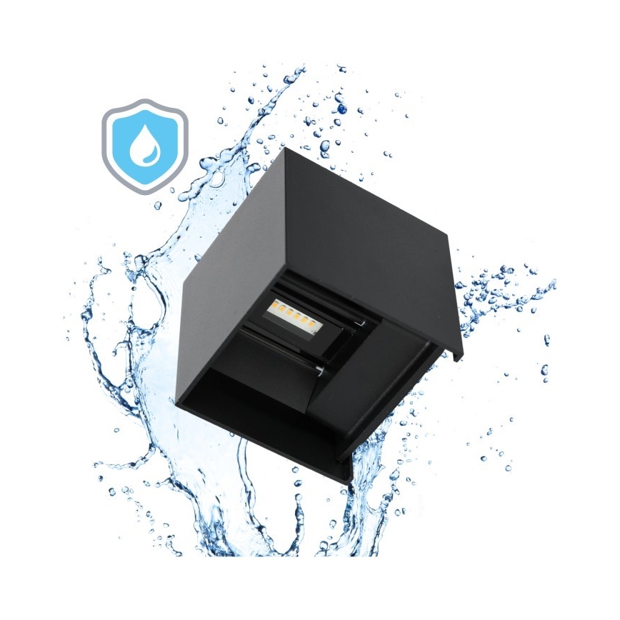 LED Outdoor wall light QUERK 2xLED/3W/230V 3000K IP54 black